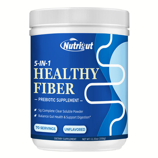 Prebiotic Fiber Supplement Powder with Acacia & Inulin for Digestive Health & Regularity, 5g Soluble Fiber, Vegan, Gluten & Sugar Free, 70 Servings